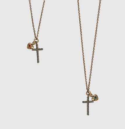 gucci cross necklace womens|gucci necklace with heart pendant.